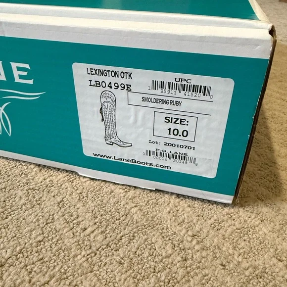 Lane Boots Red Western Embroidered Leather Cowboy Boots - Picture 3 of 3